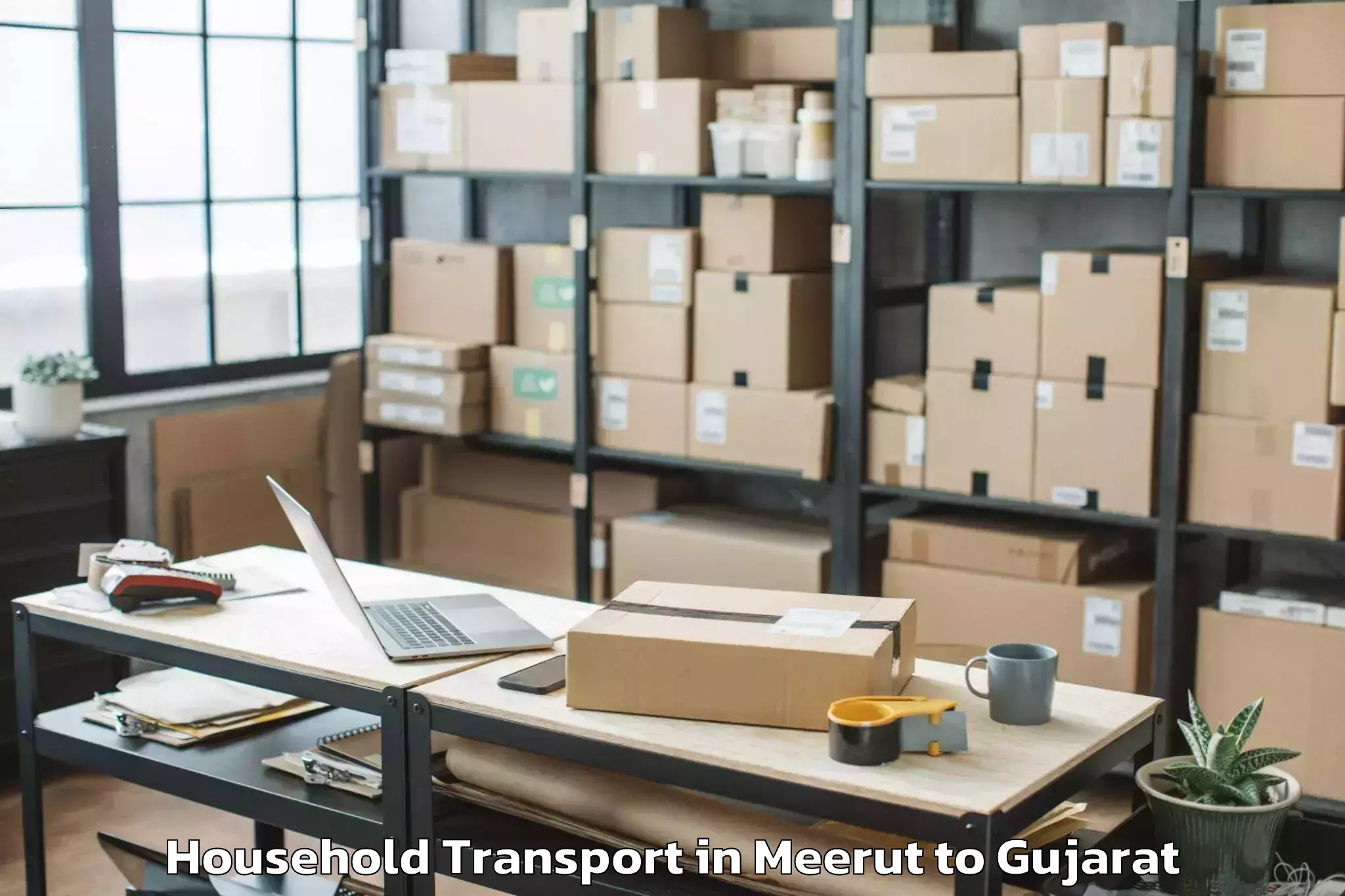 Quality Meerut to Botad Household Transport